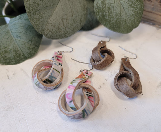 Leather Knot Earrings