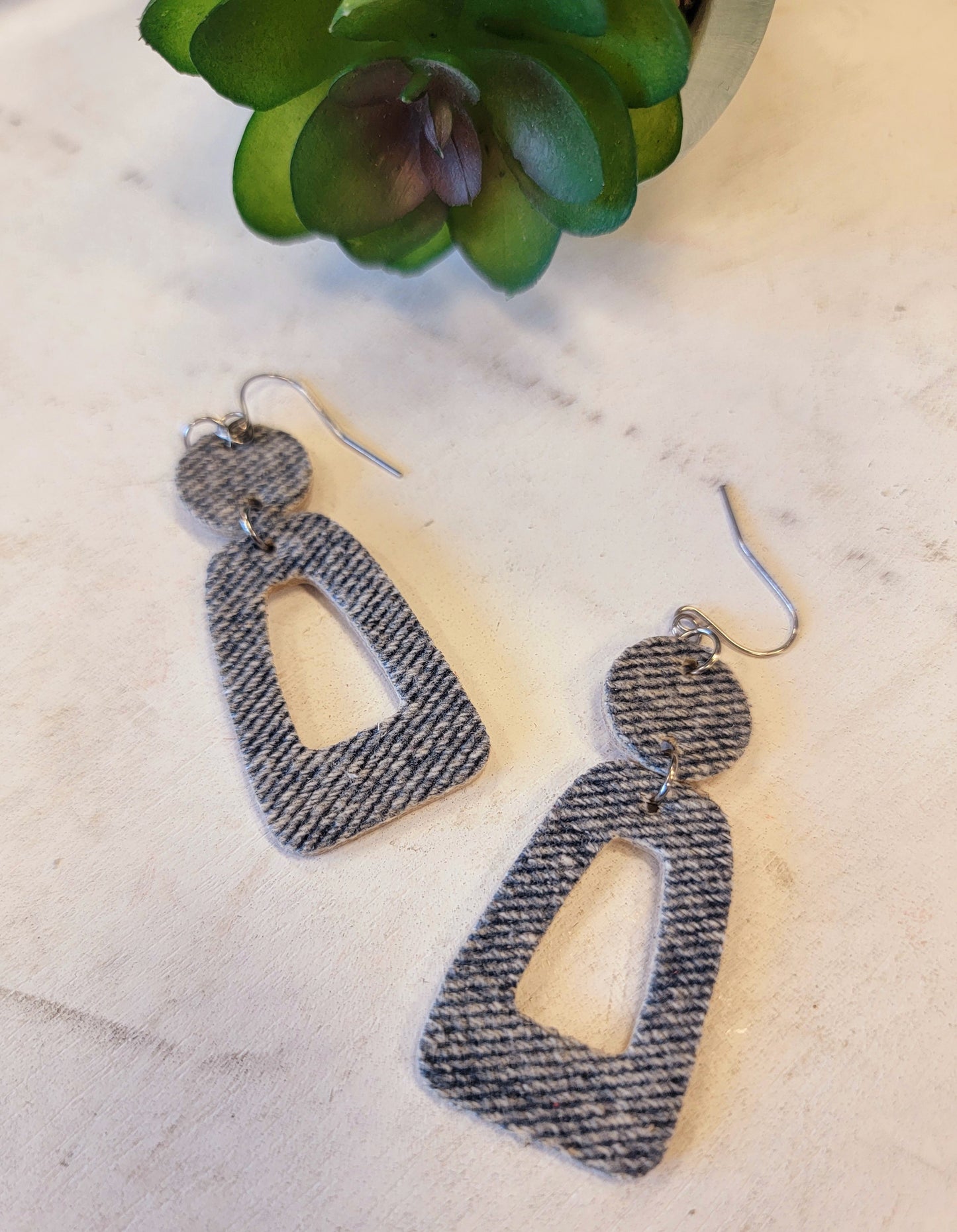 Denim Earrings