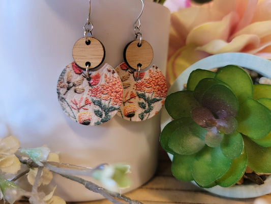 Embroidered Floral Earrings