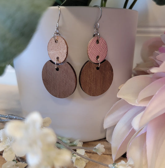 Rose Gold Wood Earrings