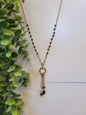 Gold Multicolored Beaded Lariat Necklace