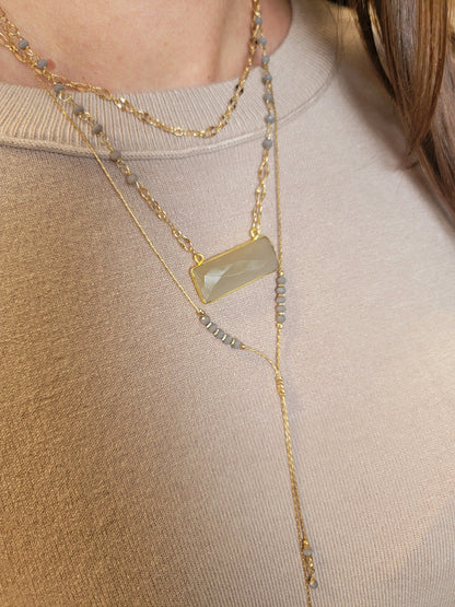 Gold Triple Layer Lariat Necklace