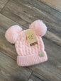 Kids Solid Double Knit Pom Beanie