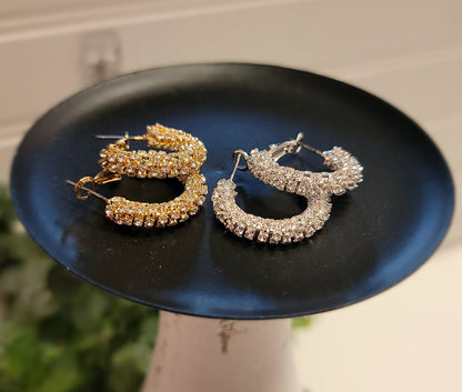 Rhinestone Wrapped Hoops