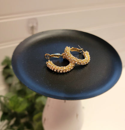 Rhinestone Wrapped Hoops