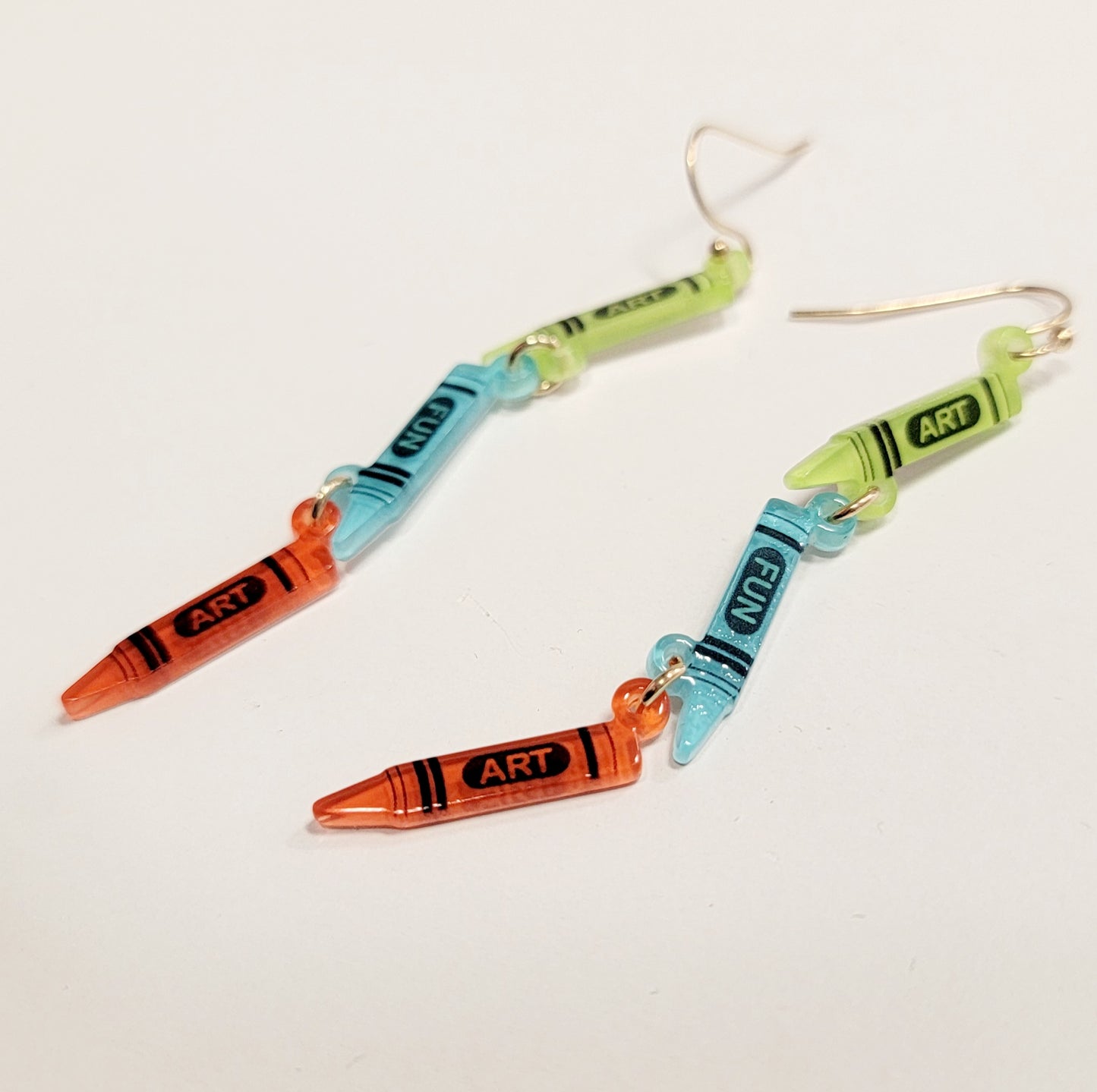 Colored Crayon Drop Earrings