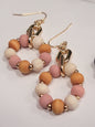 Wood Bead Dangle Earrings