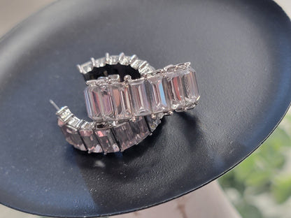 Chunky Baguette Diamond Earrings