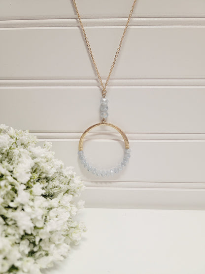 Beaded Circle Drop Necklace