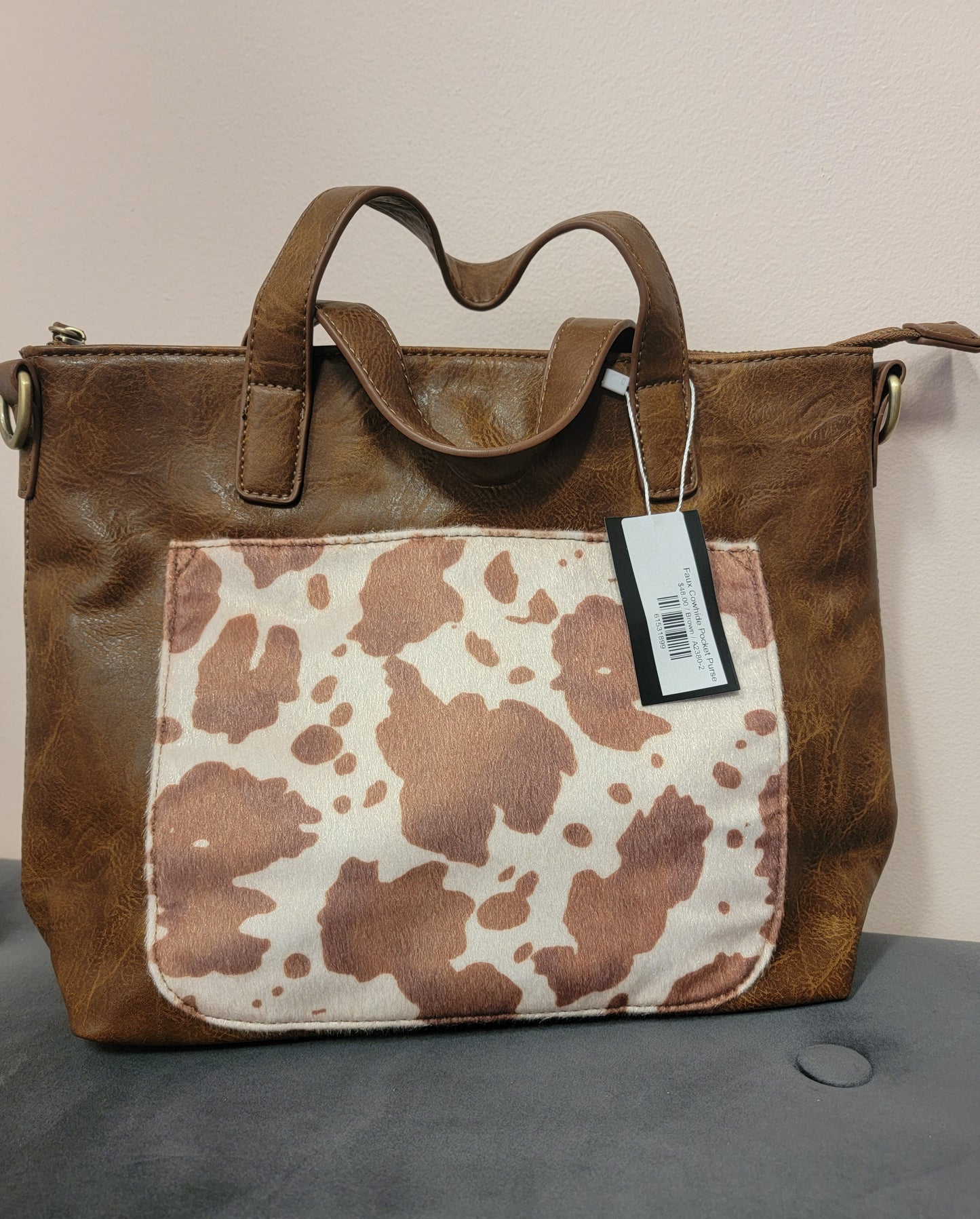 Faux Cowhide Pocket Purse