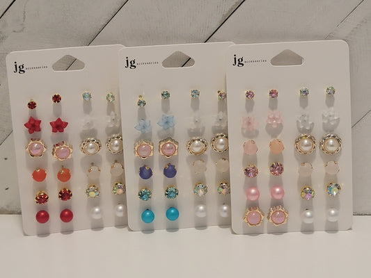 Set of Multiple Stud Earrings