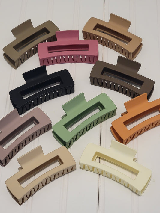 Matte Rectangle Hair Clips