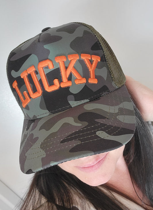 Camo LUCKY Ball Cap