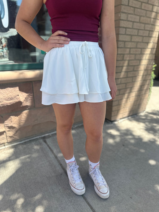 Layered Ruffle Mini Skort