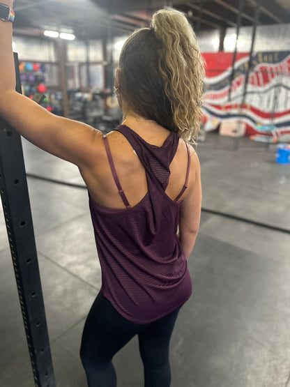 Sheer Twisted Striped Tank