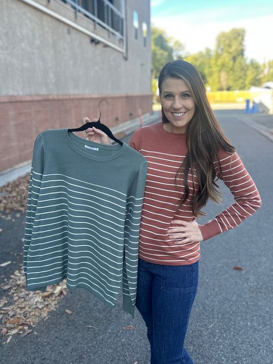 Striped Crew Neck Long Sleeve