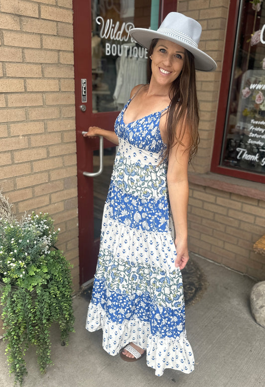 Patchwork V-Neck Dress