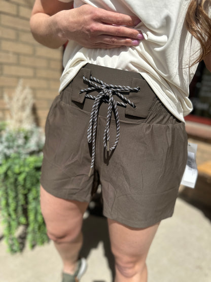 Lace Up Nylon Shorts