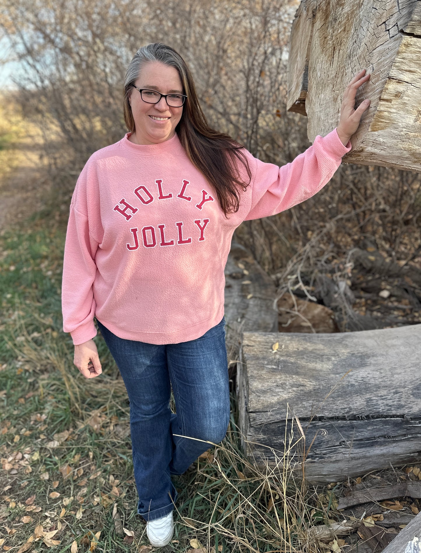 Cloudy Knit Holly Jolly Sweatshirt