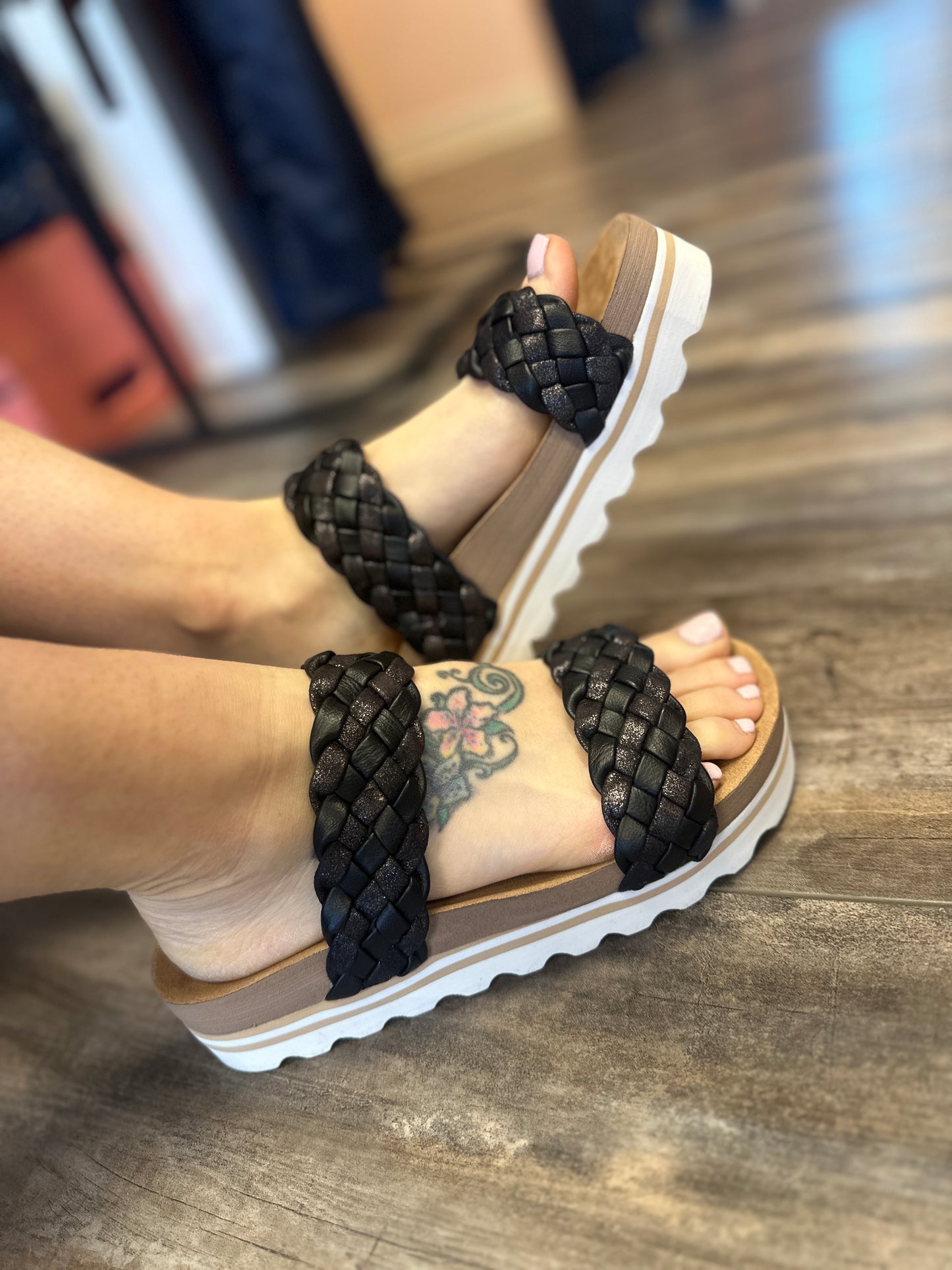 Black Braided Sandal