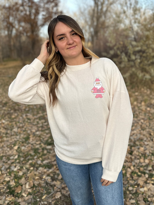 "Santa" Cookie Graphic Knit Sweatshirt