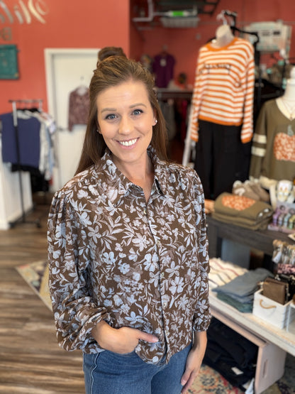 Floral Gauze Long Sleeve