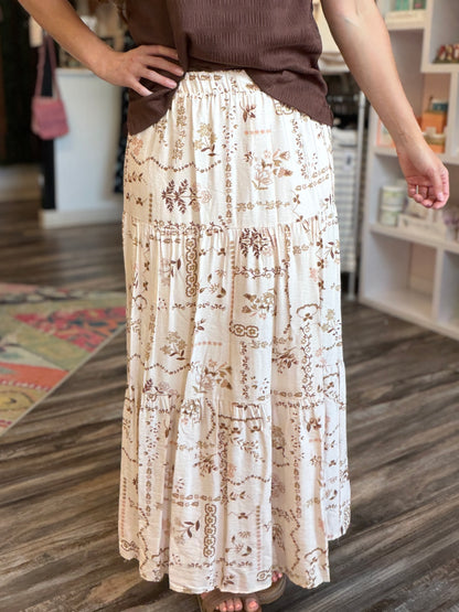 Butter Tri Layered Maxi Skirt