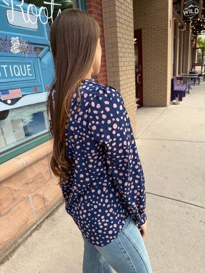 Suki V-Neck Printed Blouse