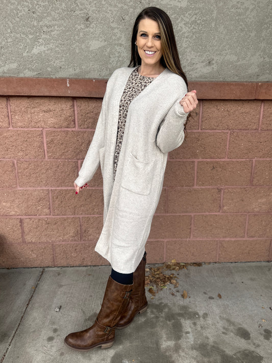 Taupe Knit Cardigan