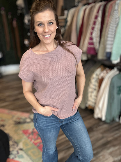 Knit Sweater Cap Sleeve