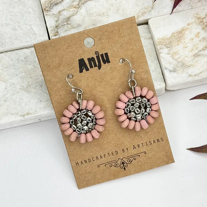Wooden Flower Earrings