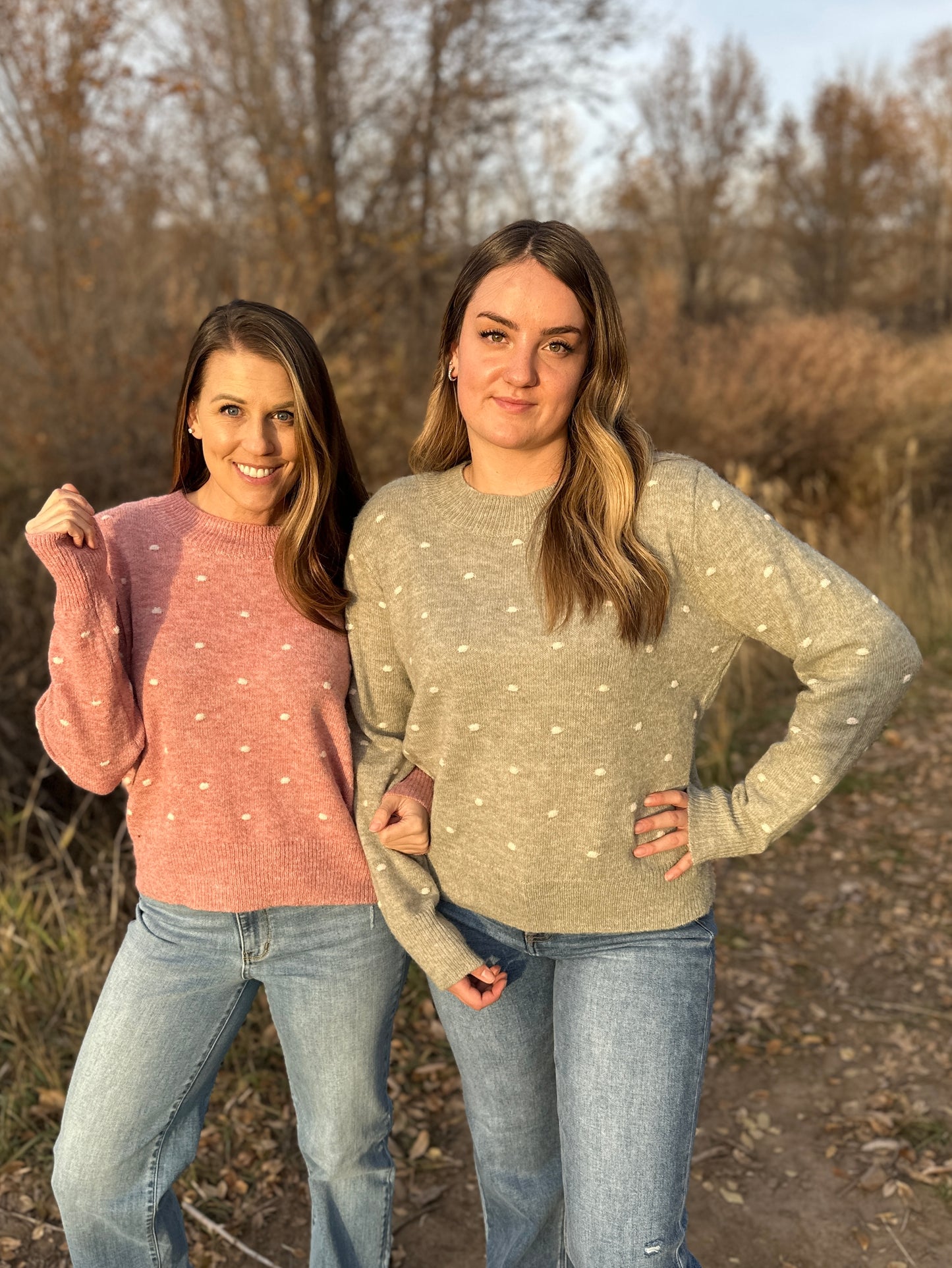 Cozy Dotted Knit Sweater