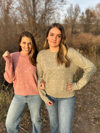 Cozy Dotted Knit Sweater