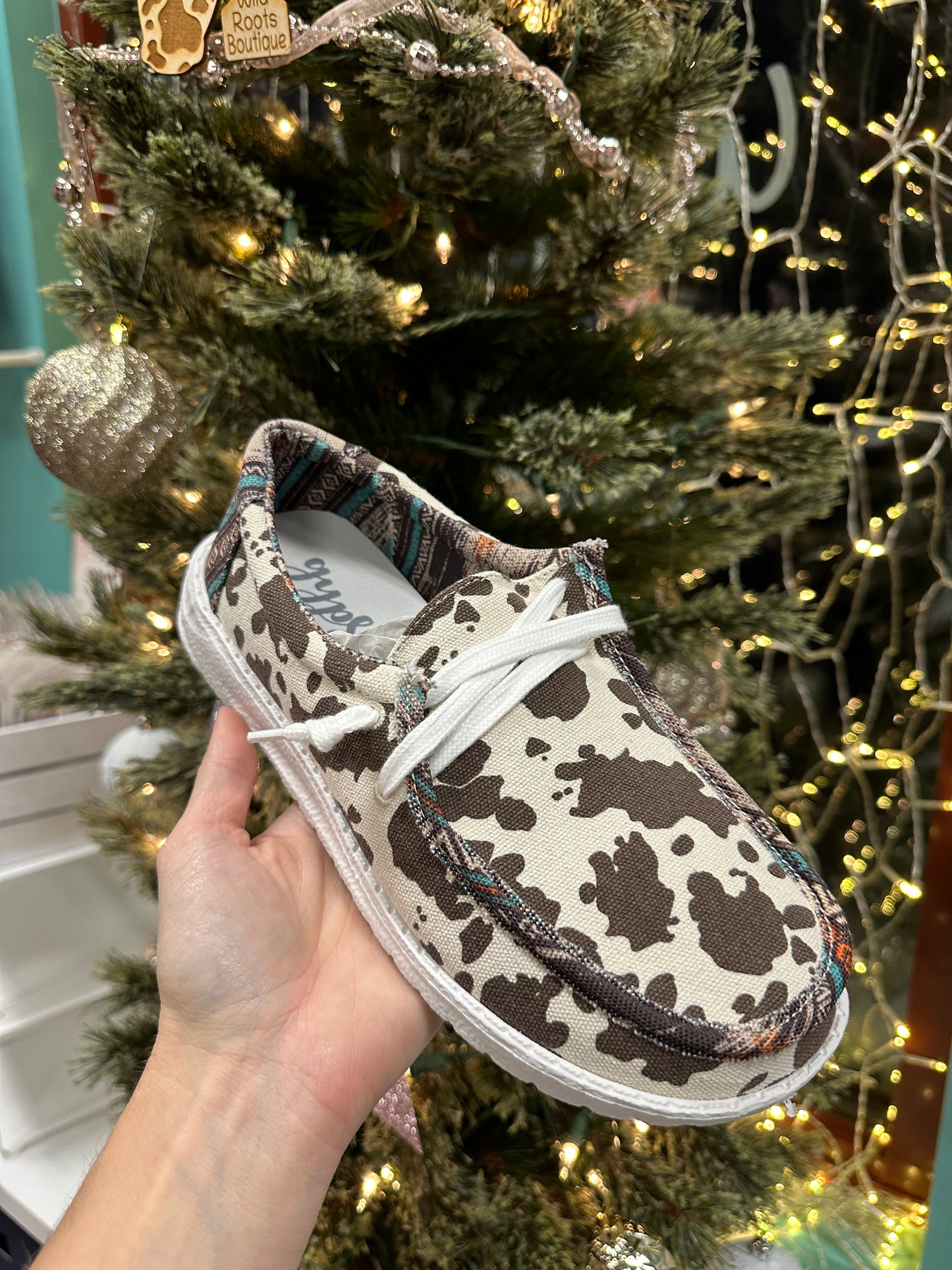 Cow Print Slip On Sneakers