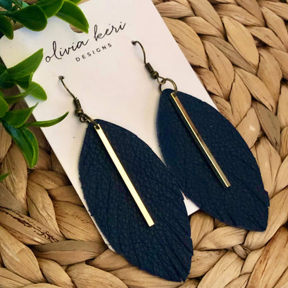 Ava Leather Feather Earring