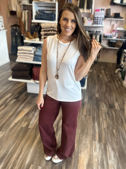 White Sleeveless Tank