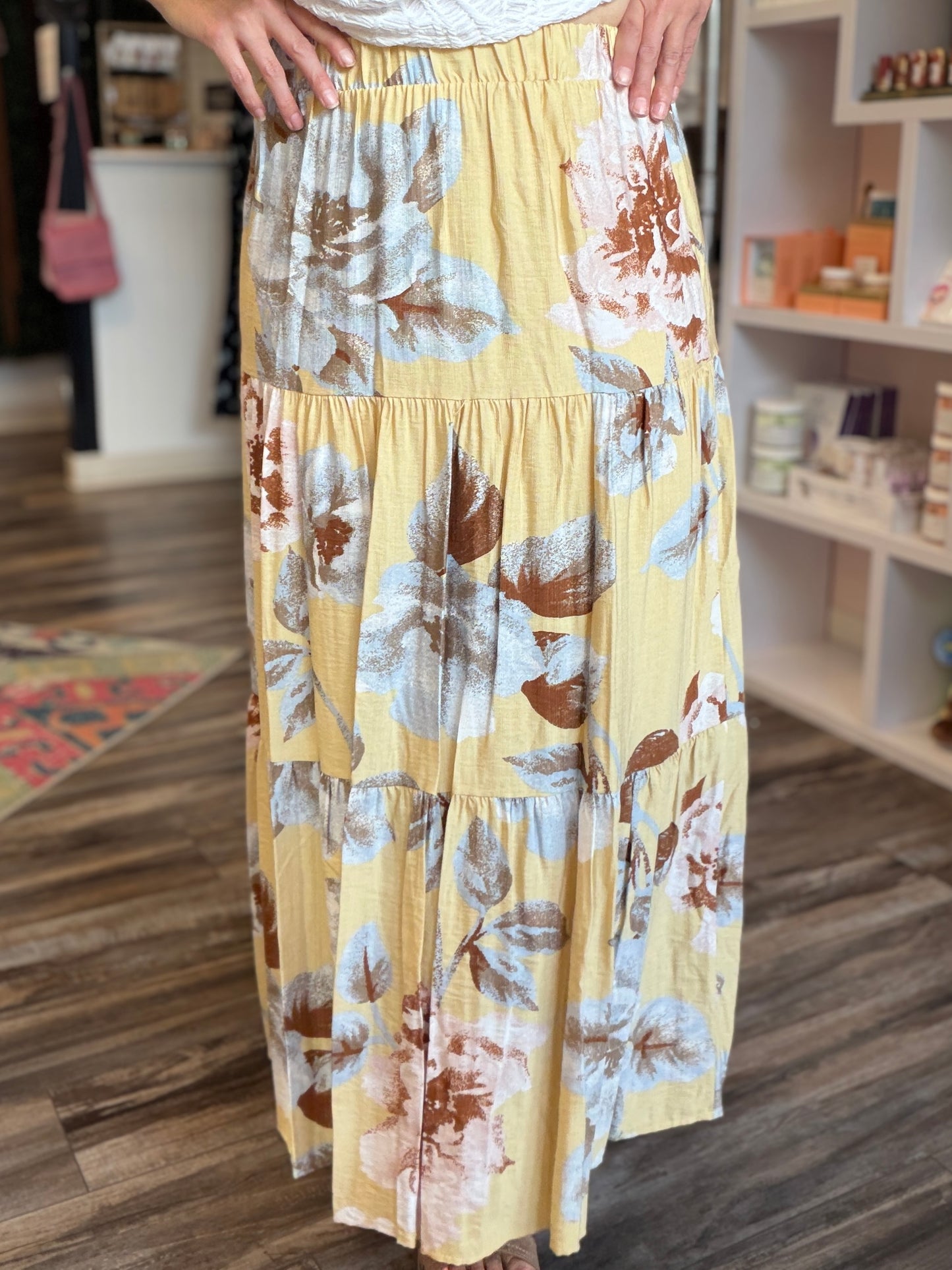 Yellow & Blue Maxi Skirt