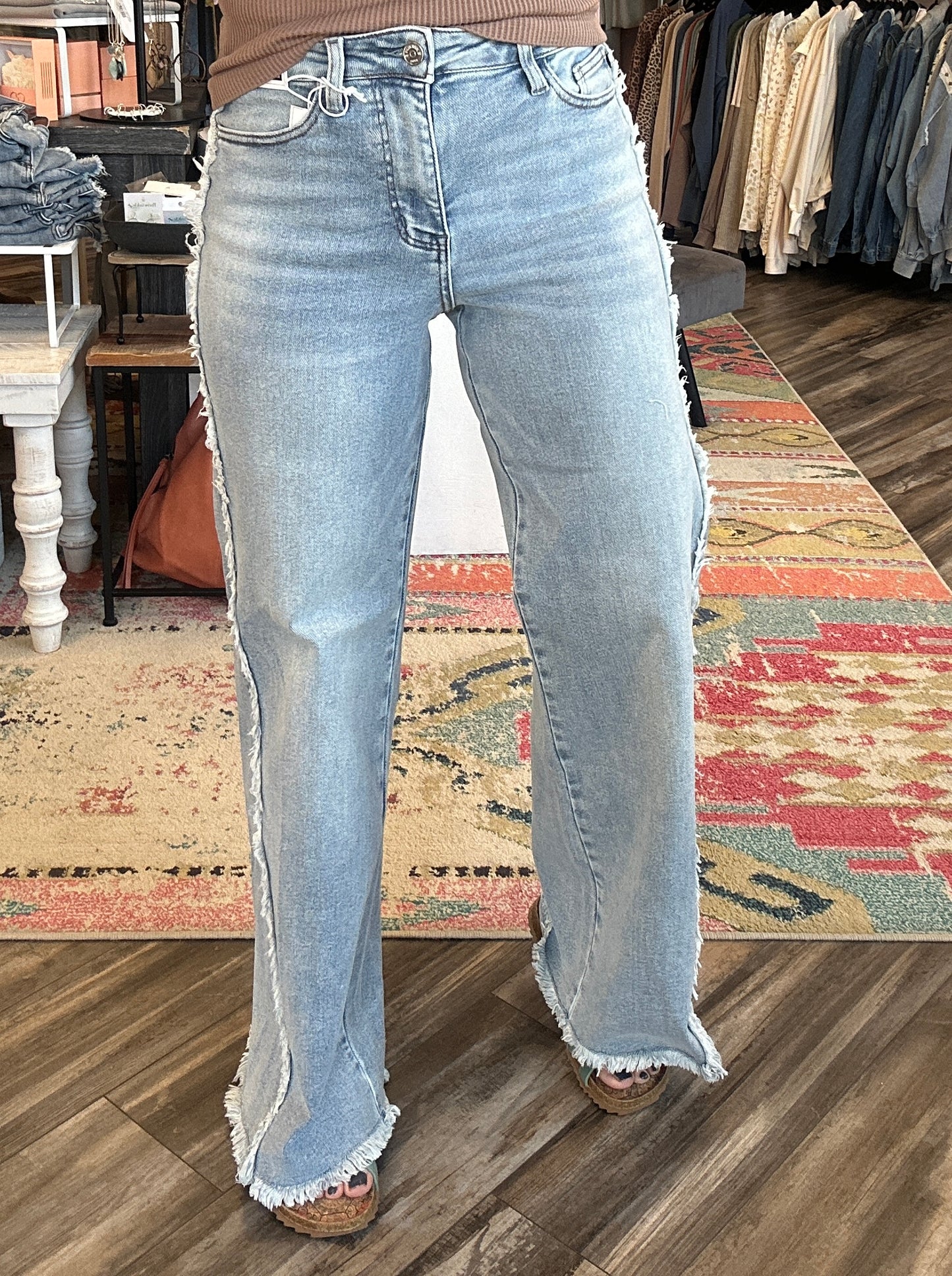 Retro Raw Twisted Out Seam Jean