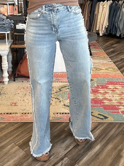 Retro Raw Twisted Out Seam Jean