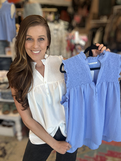 Smocked Ruffle Tank