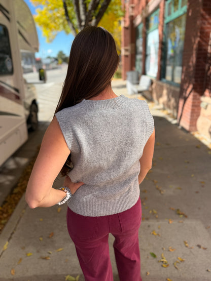 Floral Embroidered Sweater Vest