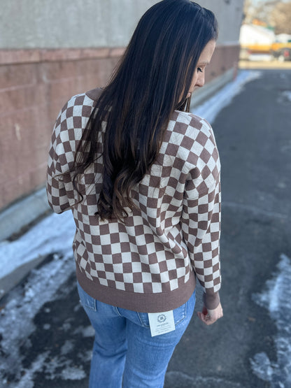 Checkered Pullover Sweater