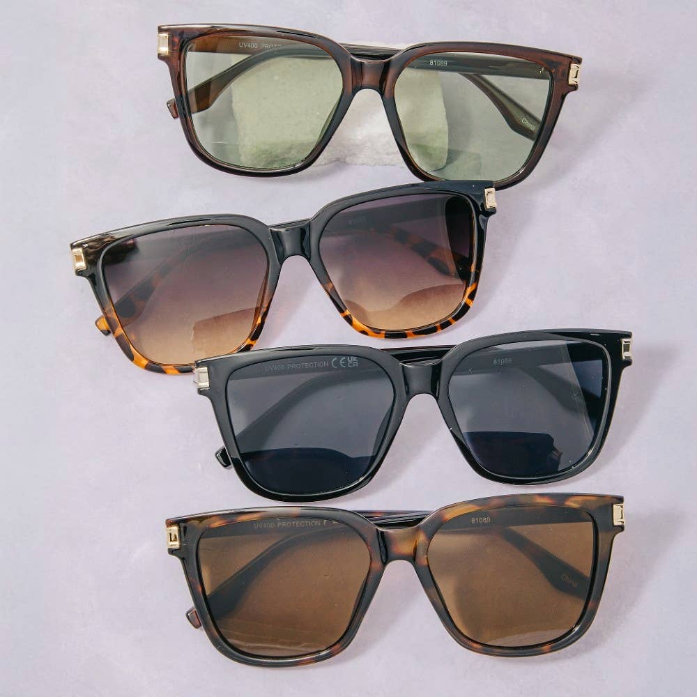 Square Flat Top Sunglasses Set