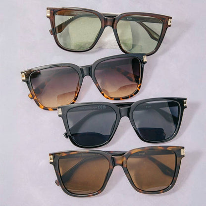 Square Flat Top Sunglasses Set