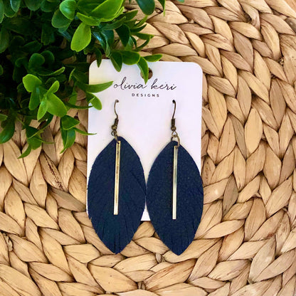 Ava Leather Feather Earring