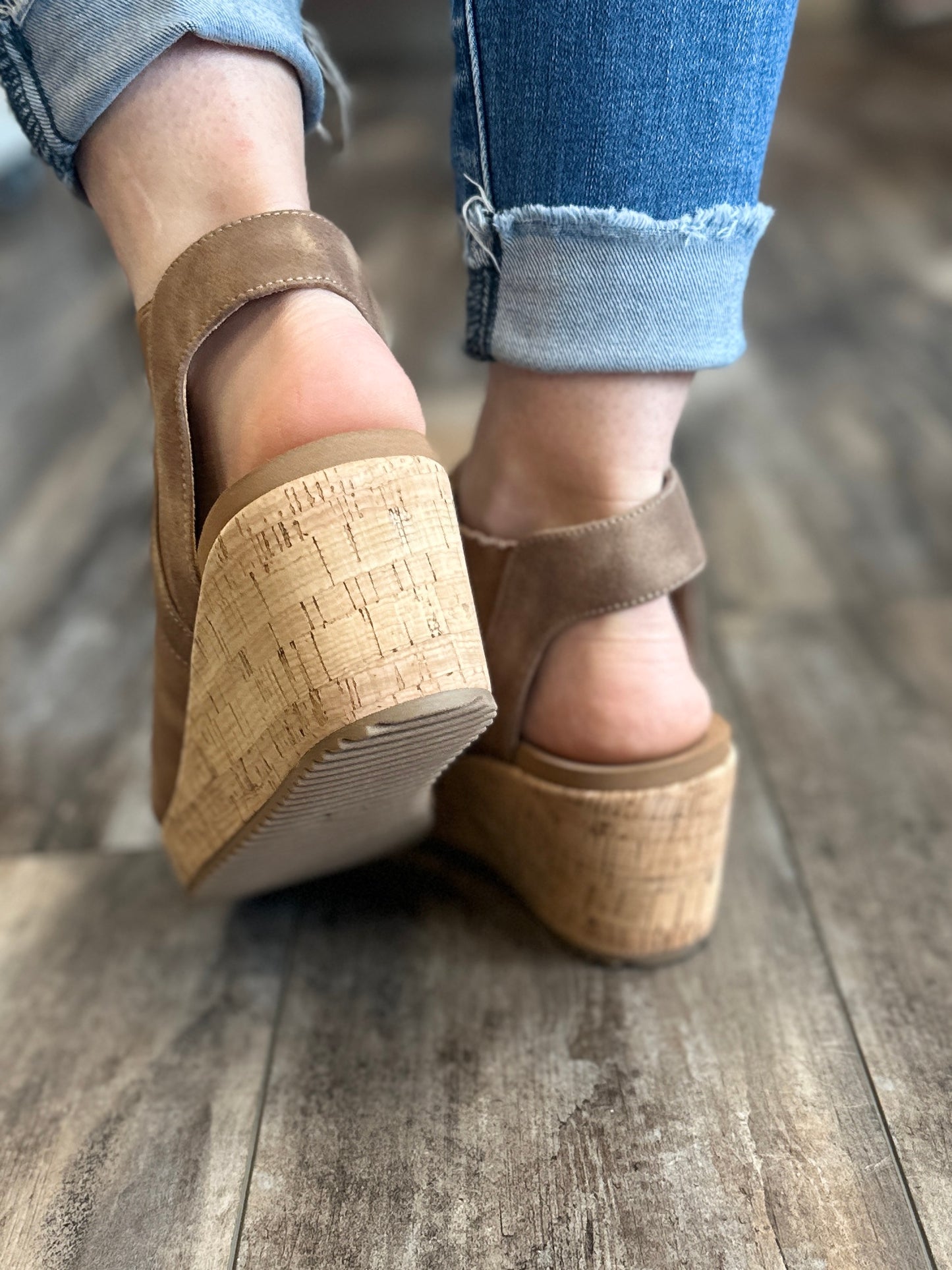 On the Town Tan Wedge