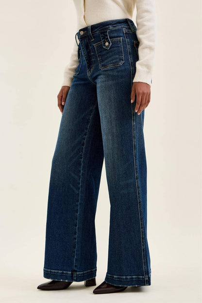 LUX Retro Wide Jeans w/ Front Tab
