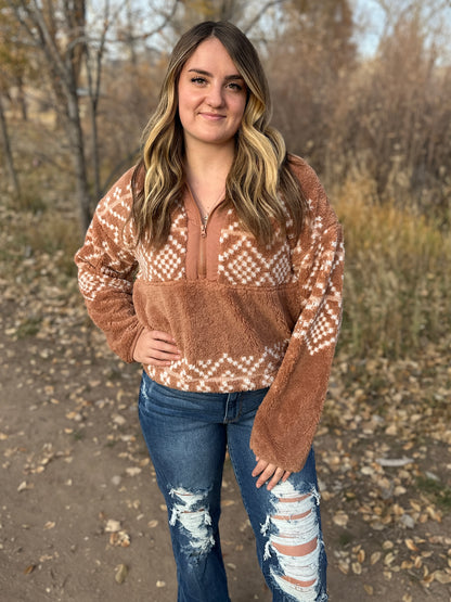 Aztec Sherpa Pullover