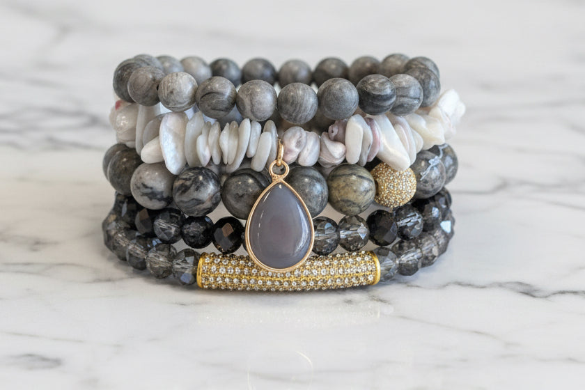 Gaha Bracelet Set Lt Grey
