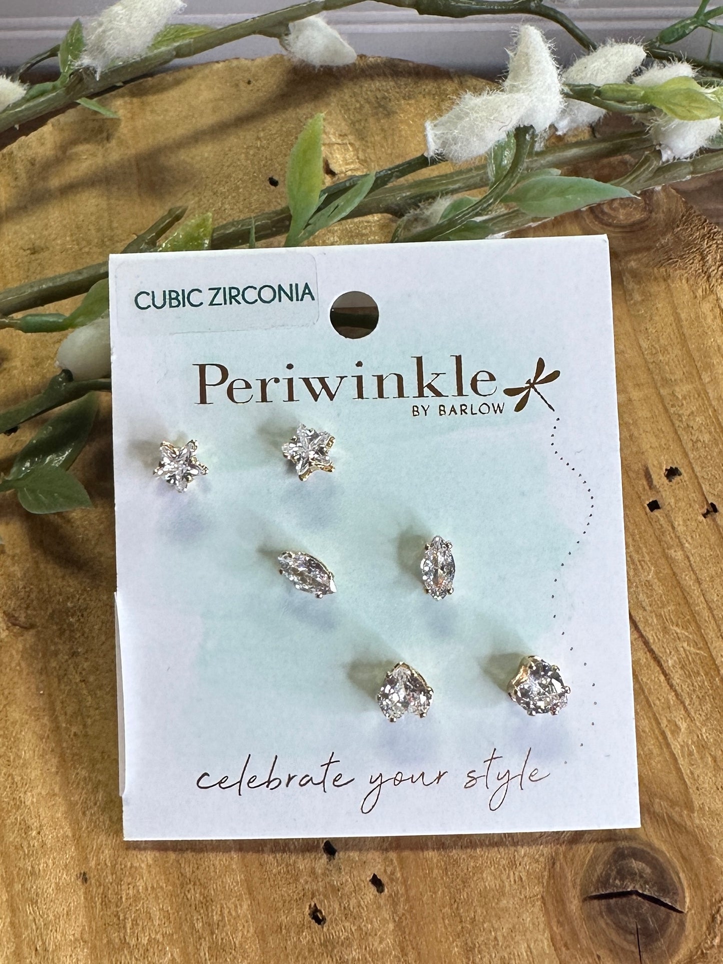 Gold Trio Stud Earrings